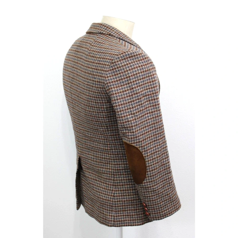 Vintage Pendelton Knockabouts Blazer Brown Plaid Jacket Wool Women's Size 8